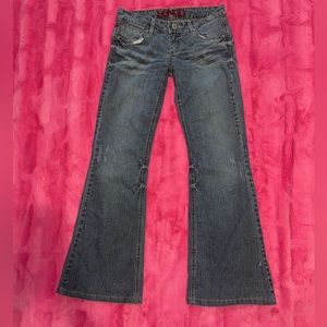 flare low rise jeans
